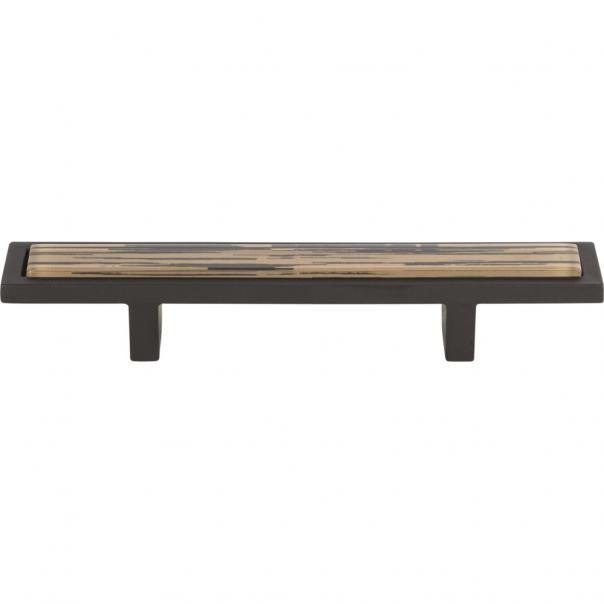 3 - Inch Center - to - Center Aged Bronze Atlas Spa Cabinet and Drawer Pull with Brown Tiger Pattern