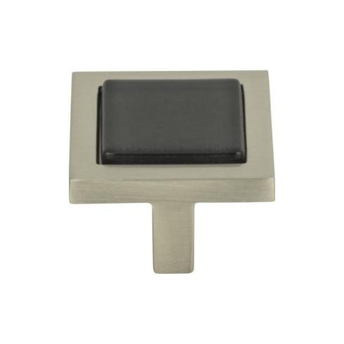 1 3/8 Inch Atlas Spa Black Square Cabinet Knob for Furniture and Cabinetry