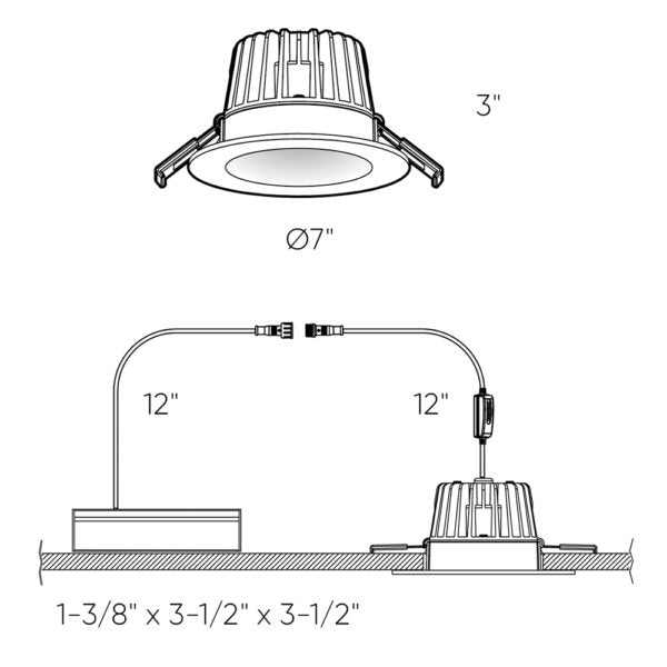 DALS Lighting 6-Inch Round Recessed Indoor and Outdoor Adjustable Gimbal Downlight for Residential and Commercial Lighting