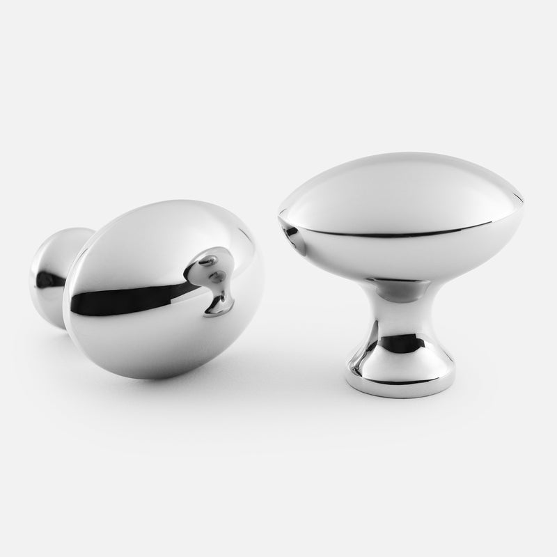 Luxurious Solid Brass 1 3/8 Oval Knob from Classic Brass Shore Collection