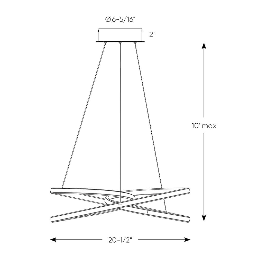 DALS Lighting DECO Twirl Small Dimmable Pendant Light for Modern Spaces