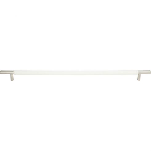 17-Inch Center-to-Center Atlas Zanzibar White Leather Appliance Pull Handle