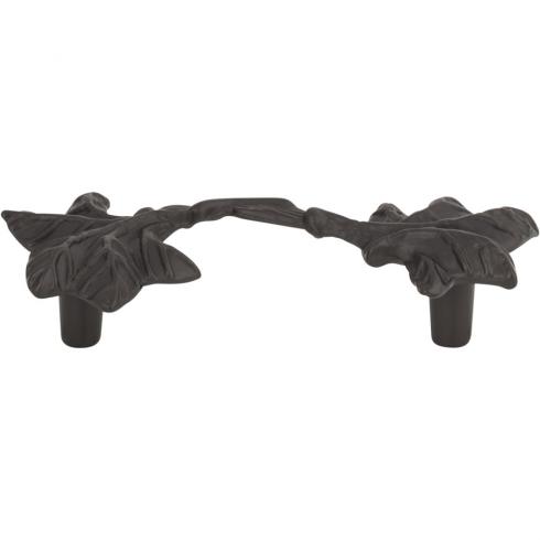 3 - Inch Aged Bronze Atlas Vineyard Leaf Cabinet Pull