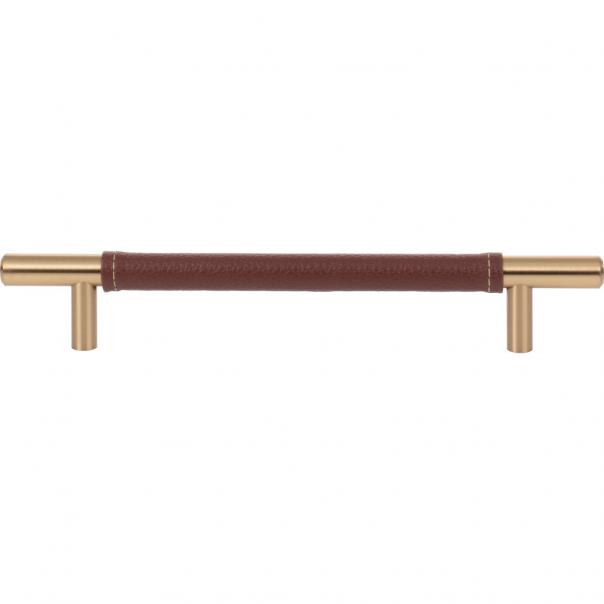 Atlas Zanzibar Brown Leather Cabinet Pull with 6 5/16-Inch Center-to-Center Measurement