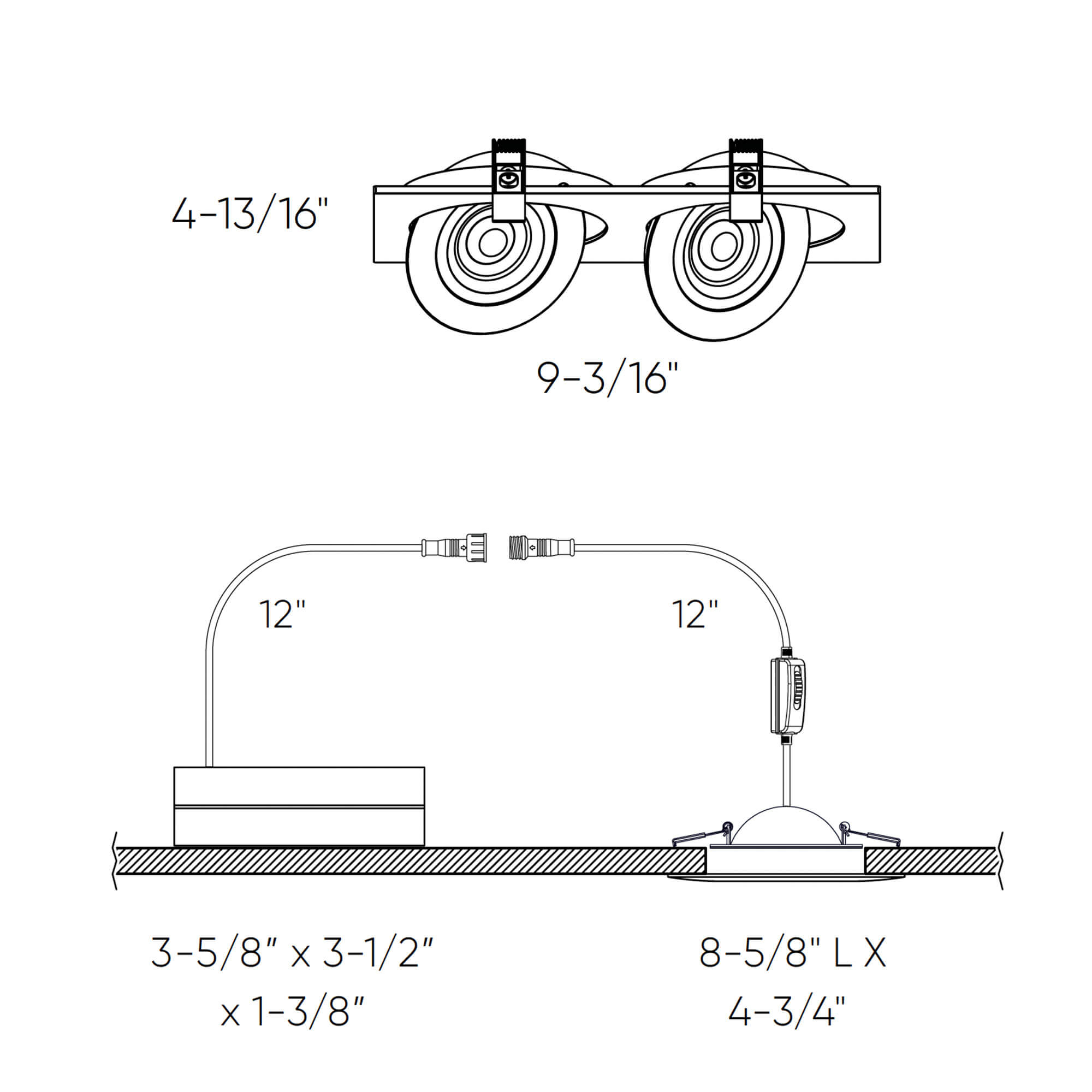 DALS Lighting FGM4 Double Recessed CCT Lighting with Adjustable Beam