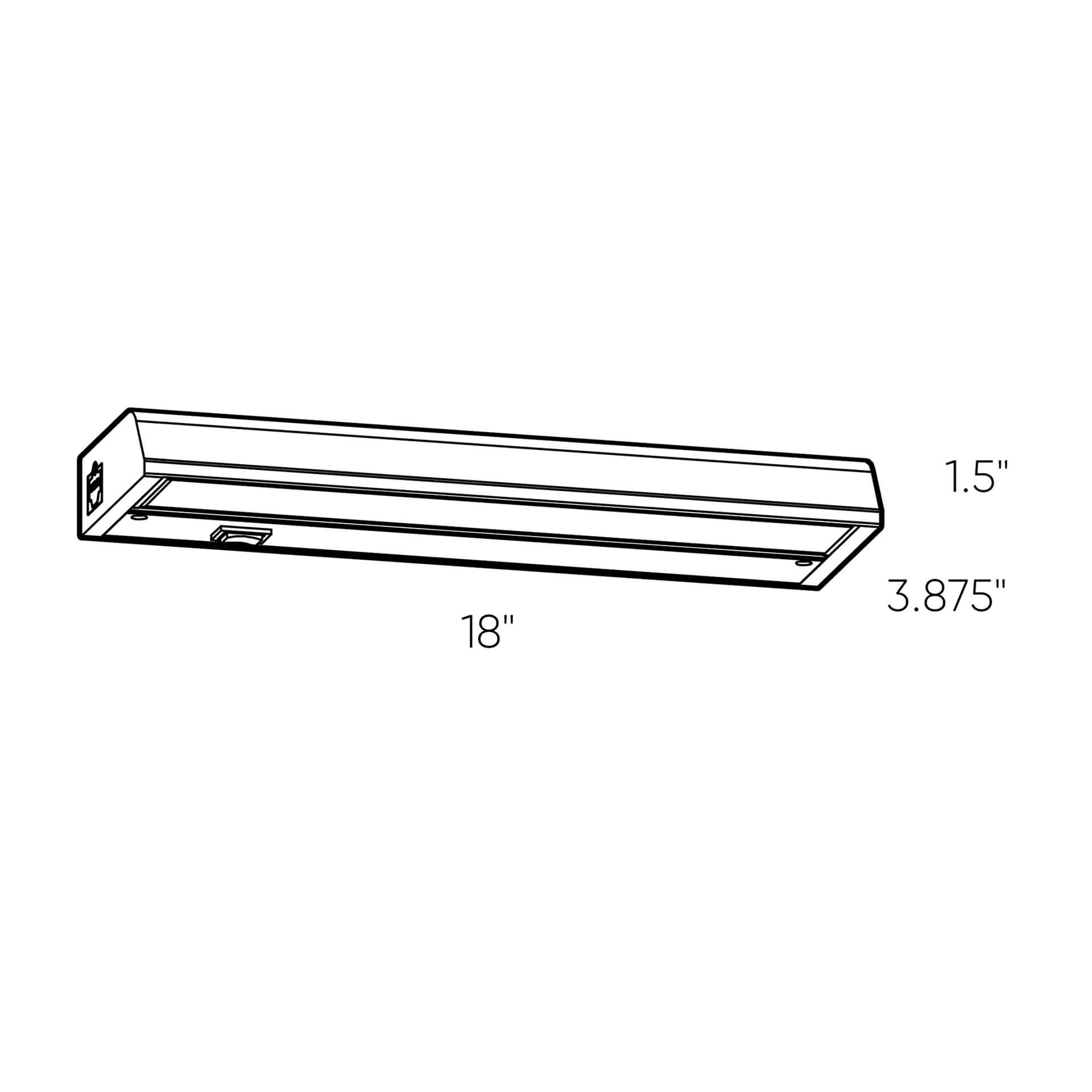 DALS Lighting 18-Inch Hardwired LED Linear Under Cabinet Accent Lighting Fixture