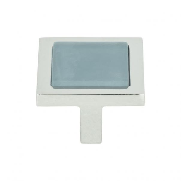 1 3/8 Inch Durable Zinc Alloy Atlas Spa Blue Square Cabinet Knob