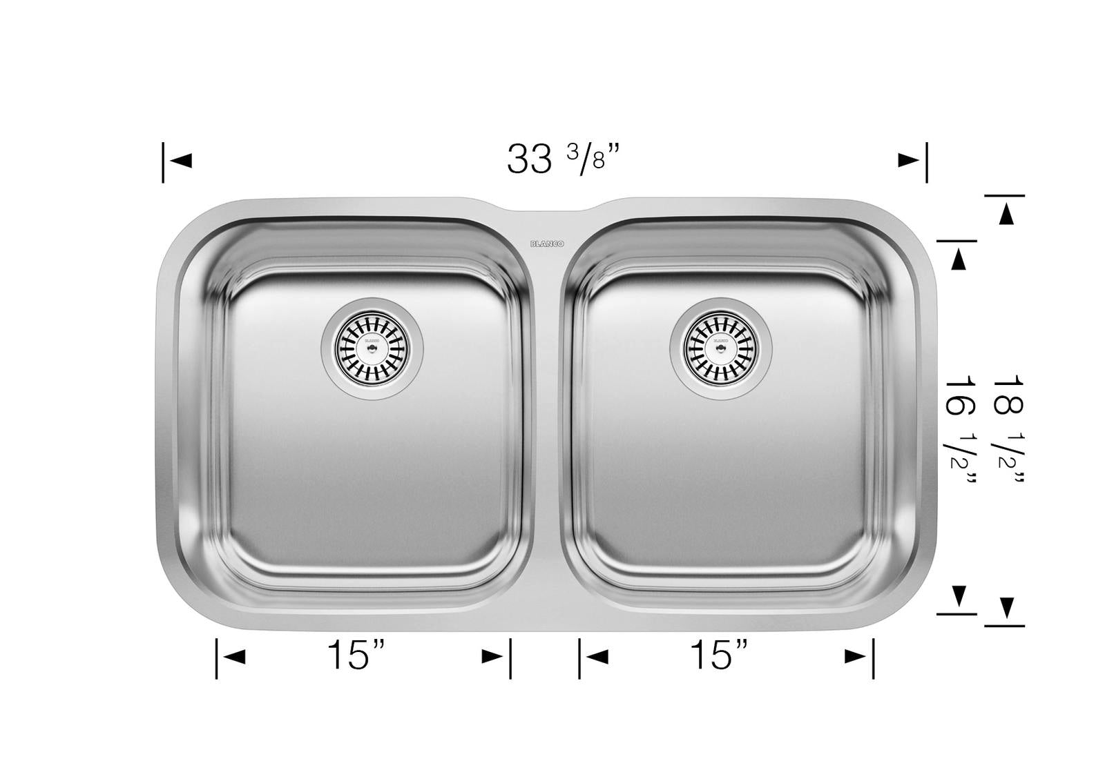 High - Quality Blanco Stellar Equal Double - Bowl Stainless Steel Sink