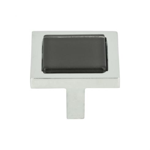 1 3/8 Inch Atlas Spa Black Square Cabinet Knob for Furniture and Cabinetry