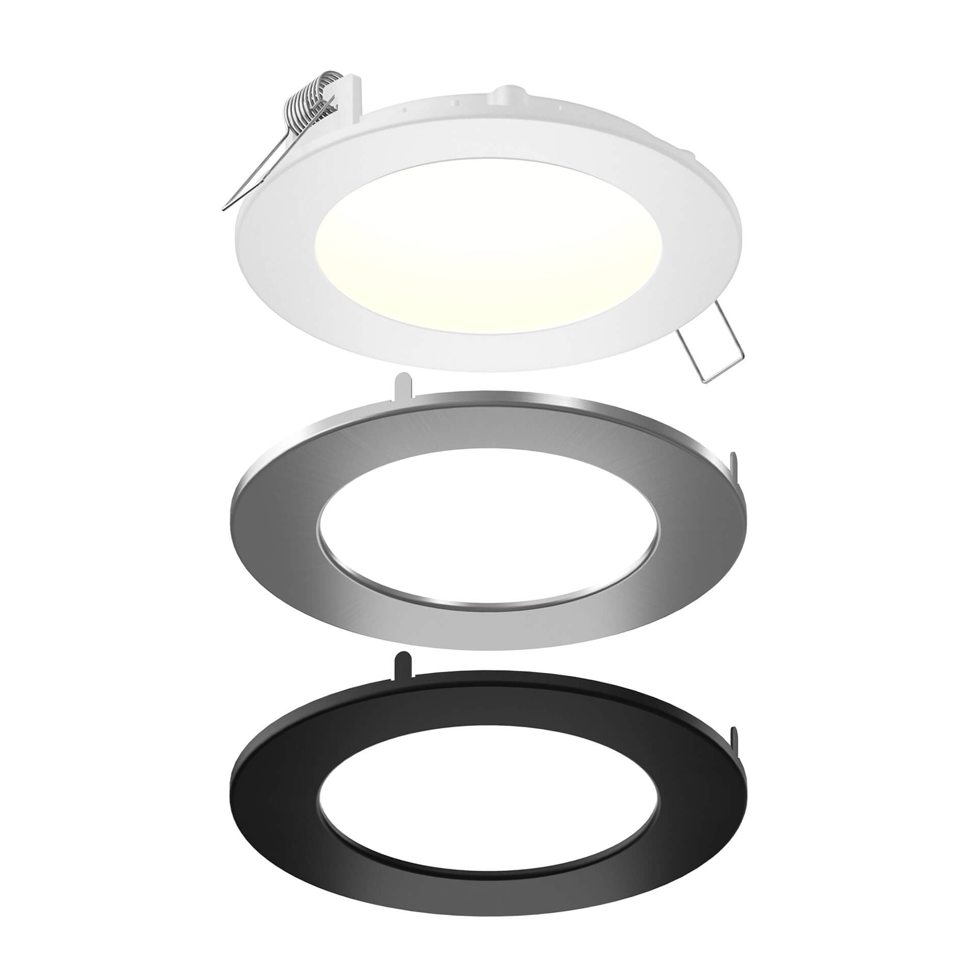 DALS Lighting 6-Inch Round Recessed LED Panel Lighting Fixture with Multiple Trims for Residential and Commercial Use