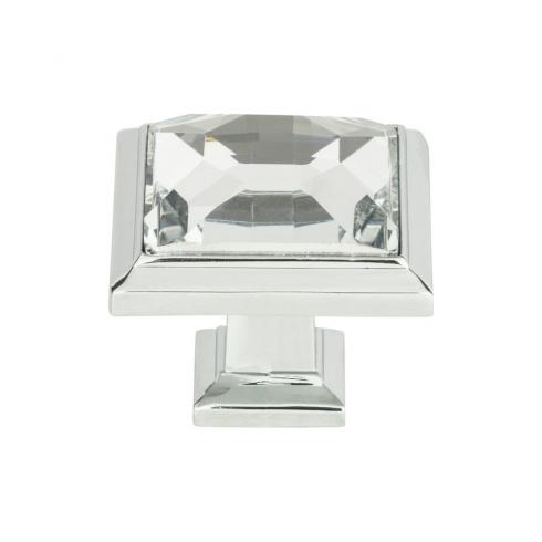 1 5/16 Inch Atlas Legacy Elegant Crystal Square Cabinet Knob