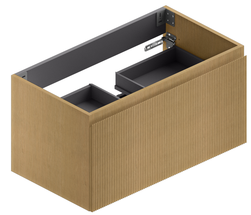 Berloni Pura 36-Inch Bathroom Vanity Base Cabinet with Two Drawers for Enhanced Storage