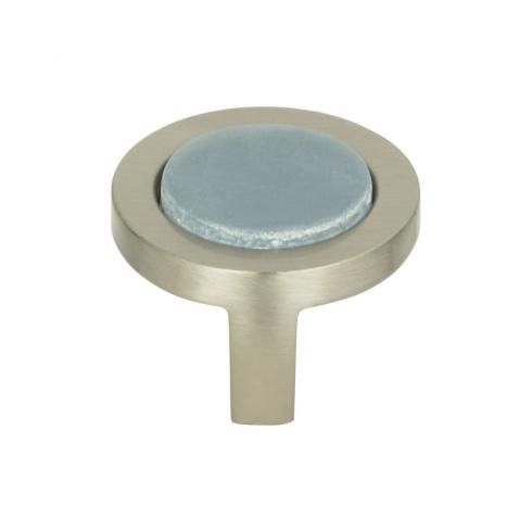 1 1/4 Inch Spa Blue Round Knob by Atlas for Cabinetry