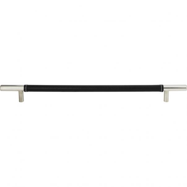 11 5/16 Inch (c-c) Atlas Zanzibar Black Leather Cabinet Pull