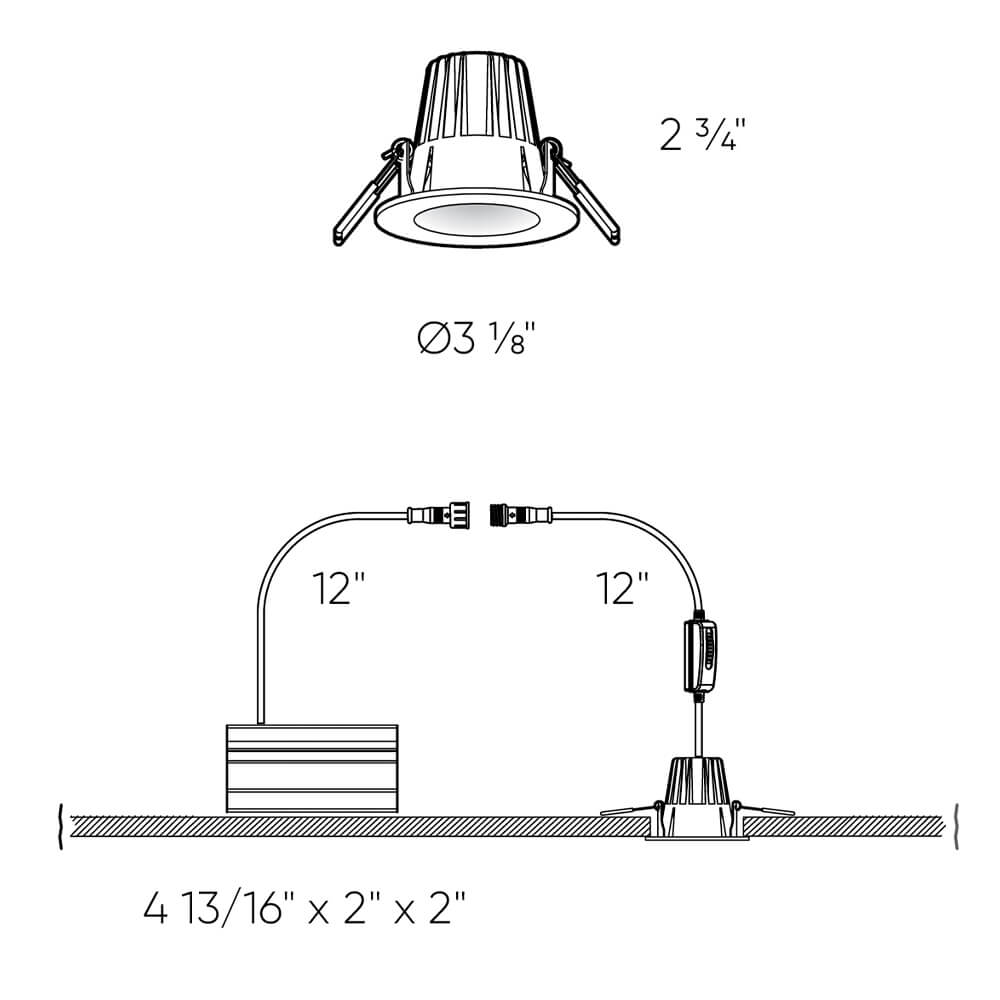DALS Lighting 2-Inch Round Recessed Indoor/Outdoor Adjustable Gimbal Downlight