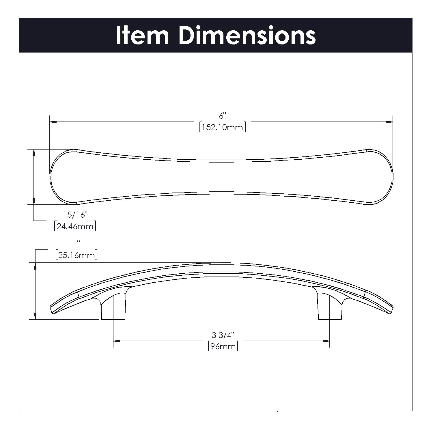 Belwith Keeler Vale Cabinet Pull with 96mm Center-to-Center, Elegant Design