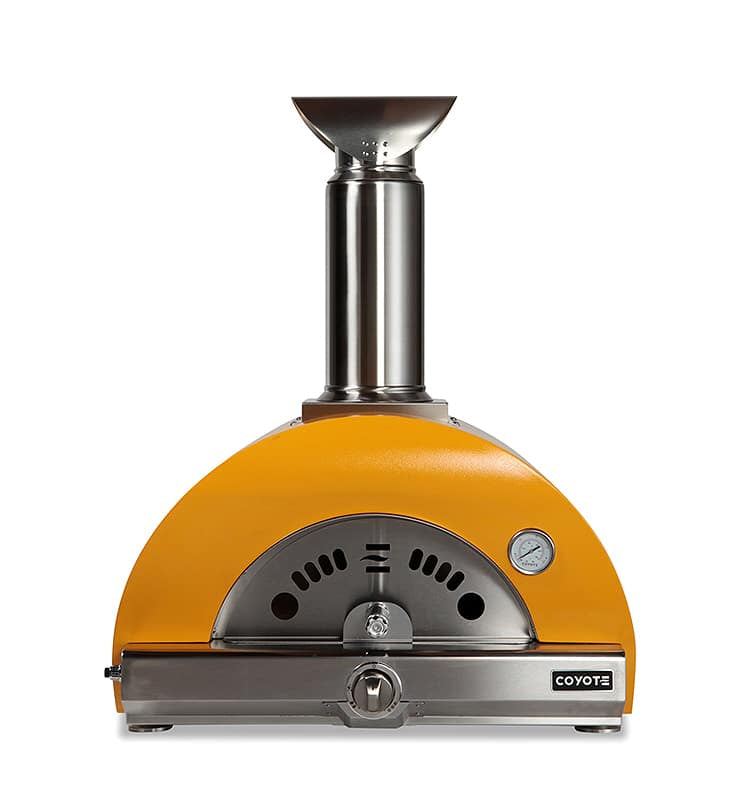 Yellow Coyote 30-Inch Hybrid Multi-Fuel Outdoor Pizza Oven for Professional and Casual Cooking