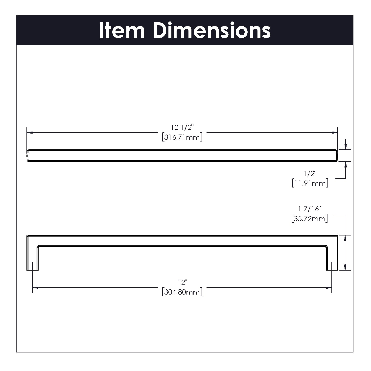 Belwith Keeler Coventry Cabinet Pull with 12 Inches Center to Center Measurement