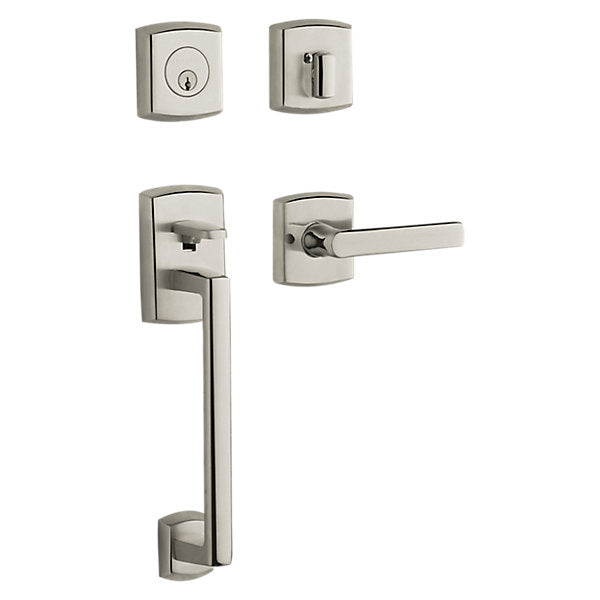 Baldwin Soho Sectional Trim with 5485V Lever: Satin Nickel, Solid Forged Brass
