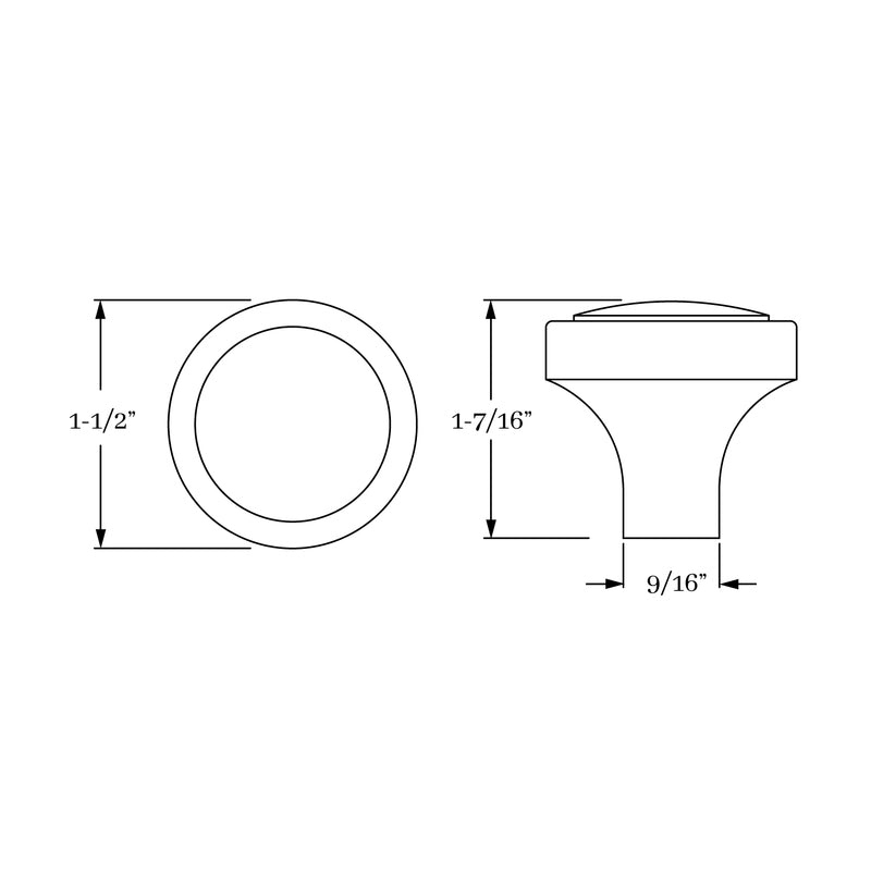 Exquisite Solid Brass Shore 1 1/2 - Inch Cabinet Knob