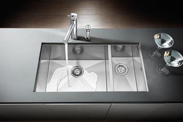 Blanco High - Precision 16 R0 1 and 1/2 Bowl Stainless Steel Kitchen Sink