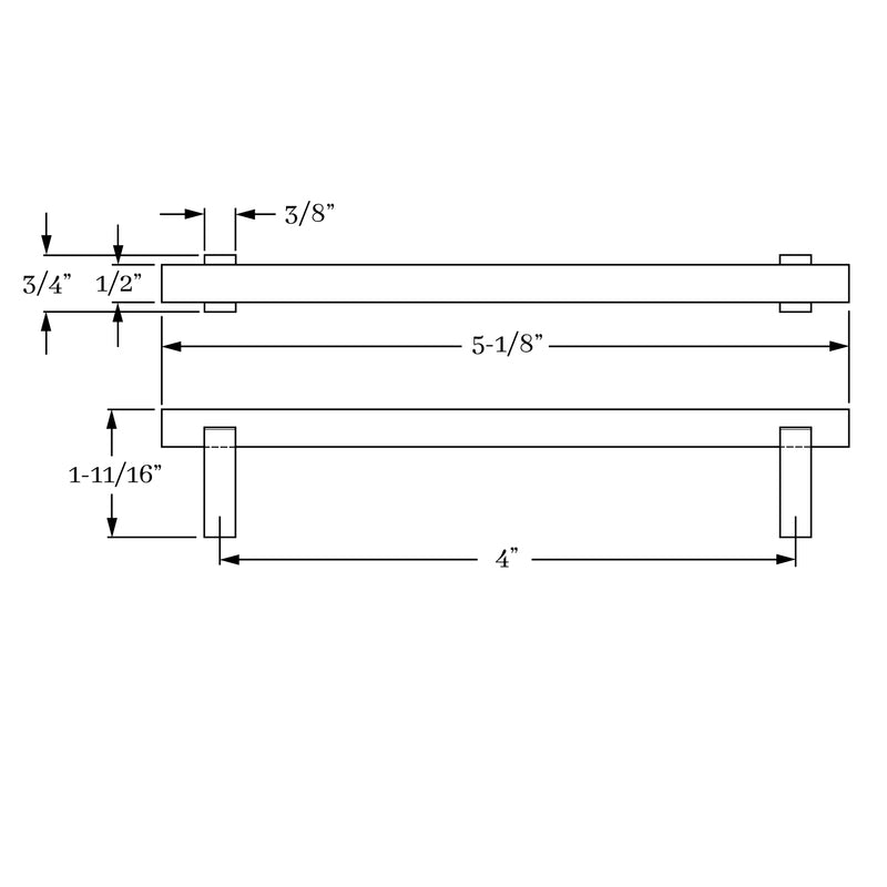 Exquisite 4-Inch Solid Brass Ridge Pull with Timeless Elegance