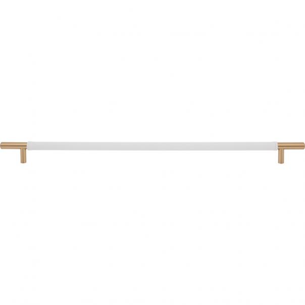 17-Inch Center-to-Center Atlas Zanzibar White Leather Appliance Pull Handle