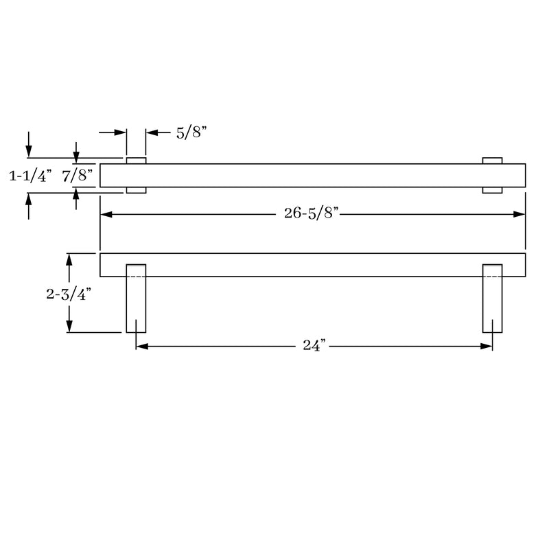 24-Inch Classic Solid Brass Ridge Appliance Handle Pull for Kitchen and Cabinetry