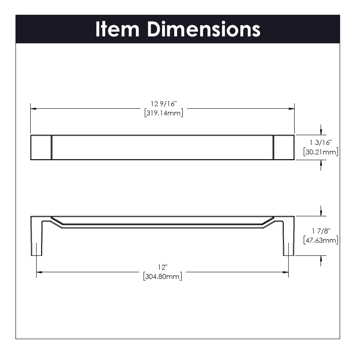 Belwith Keeler Fuse 12-Inch Center-to-Center Appliance Pull with Brushed Golden Brass or Matte Black Finish