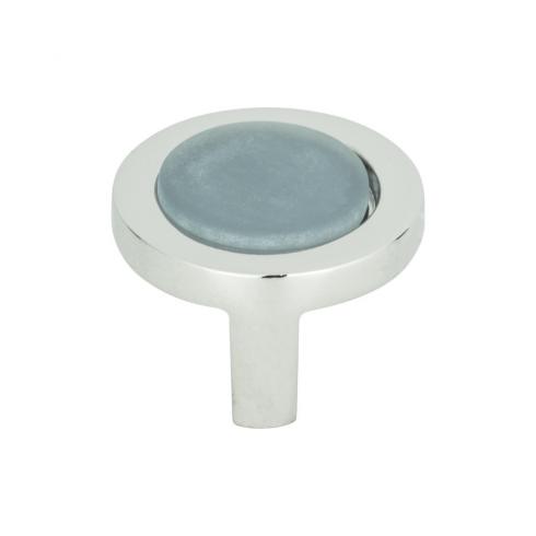 1 1/4 Inch Spa Blue Round Knob by Atlas for Cabinetry