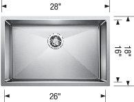 Large Single Bowl Blanco Cuvee R15 Sink with High - Quality Stainless Steel