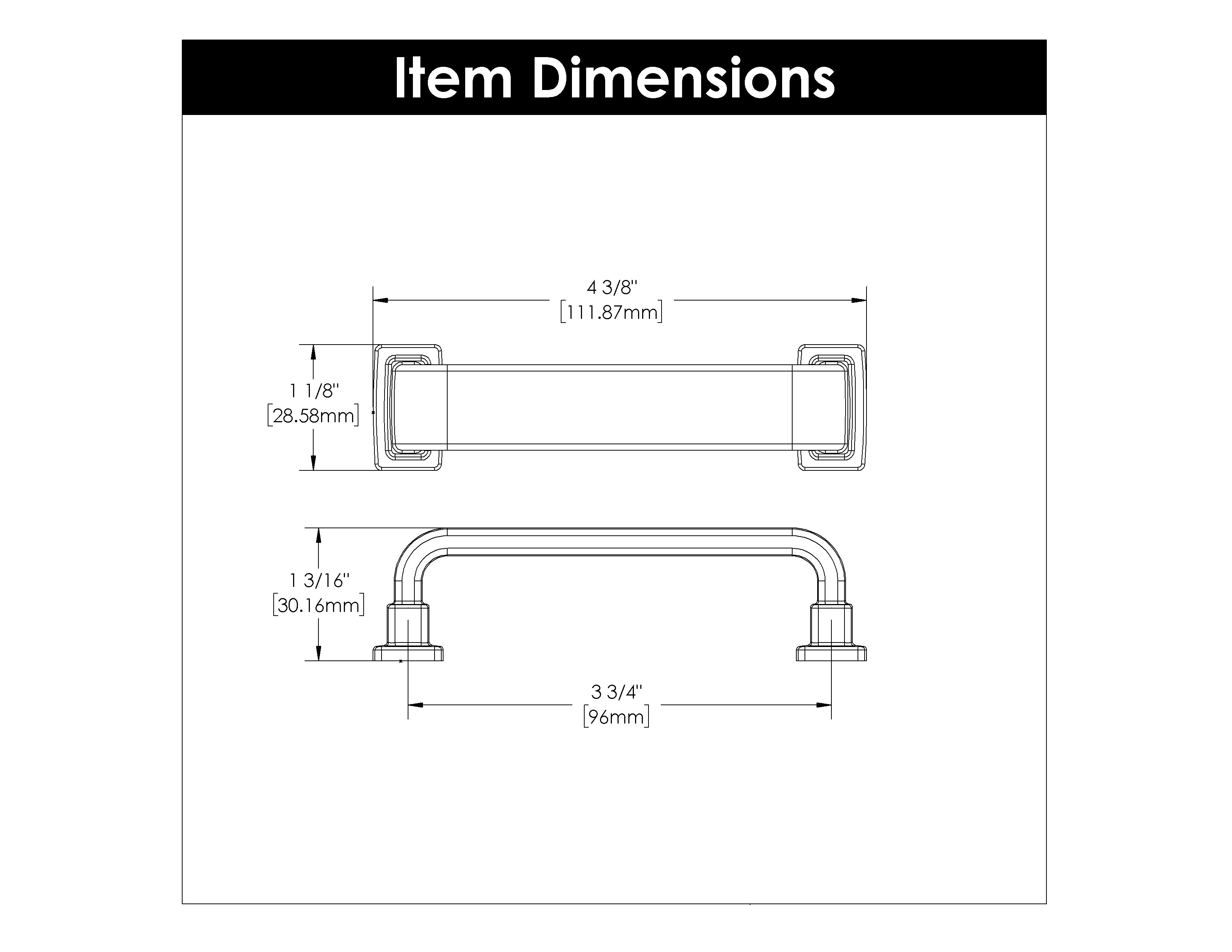 Belwith Keeler Brighton Cabinet Pull with 96mm Center-to-Center Measurement