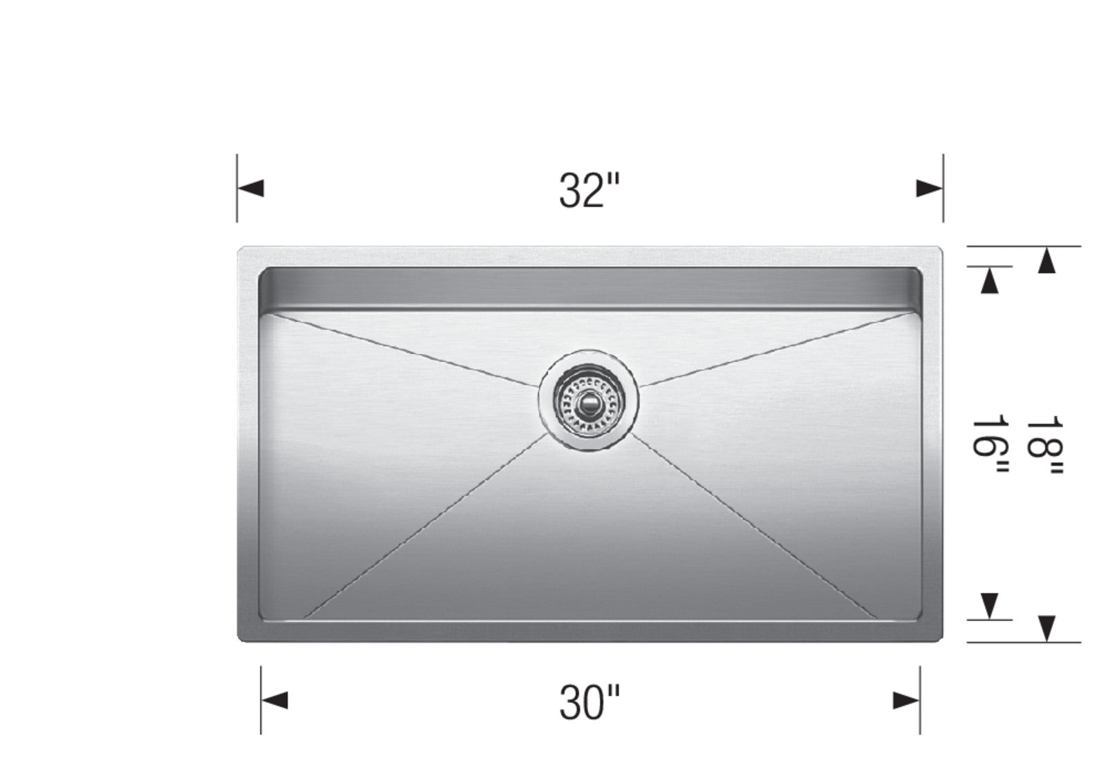 Blanco Quatrus R15 32-inch Super Single Bowl Kitchen Sink with High - Quality Stainless Steel