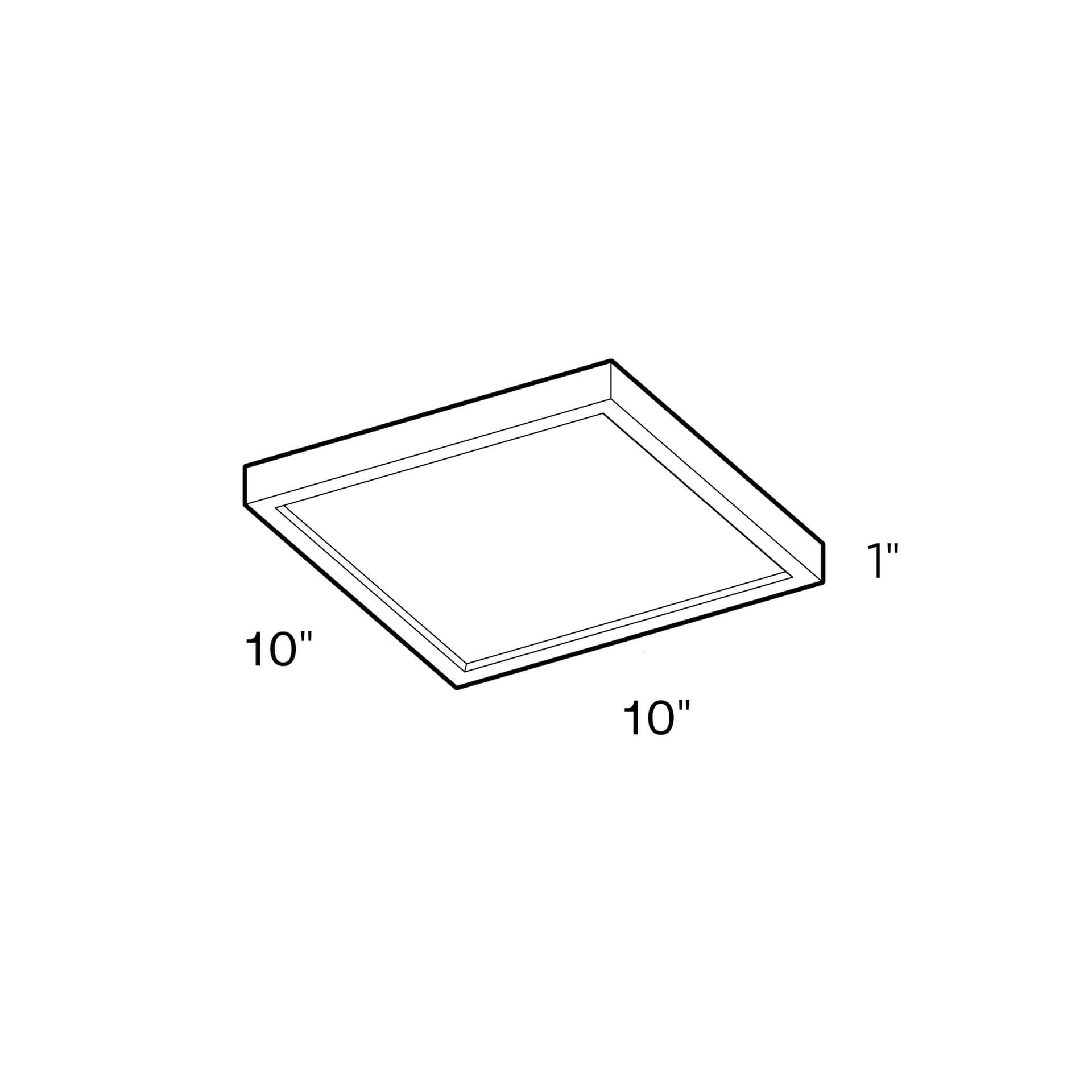 DALS Lighting DECO 10-Inch Square LED Flush Mount for Indoor & Outdoor Use